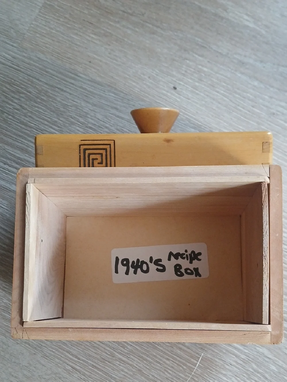 Woodpecker Woodware Japan Wood Jewelry Box with Geometric Inlay Light Honey MCM